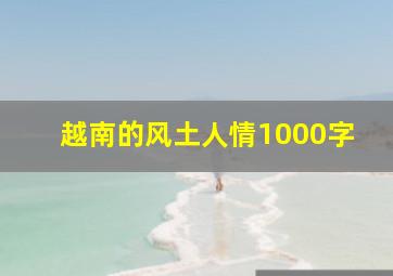 越南的风土人情1000字