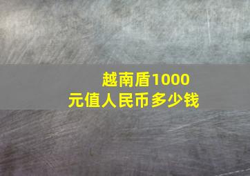 越南盾1000元值人民币多少钱