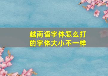 越南语字体怎么打的字体大小不一样