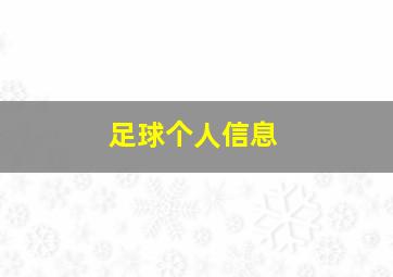 足球个人信息