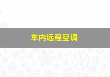 车内远程空调