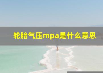 轮胎气压mpa是什么意思