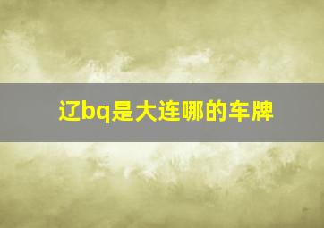 辽bq是大连哪的车牌