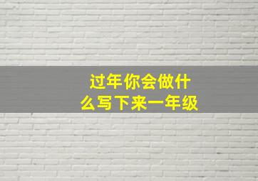 过年你会做什么写下来一年级