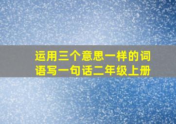 运用三个意思一样的词语写一句话二年级上册