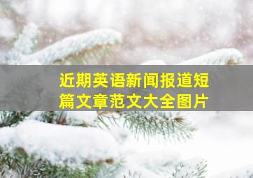 近期英语新闻报道短篇文章范文大全图片