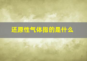 还原性气体指的是什么