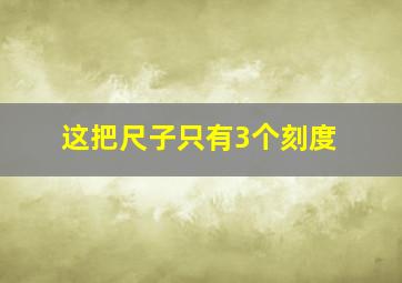 这把尺子只有3个刻度