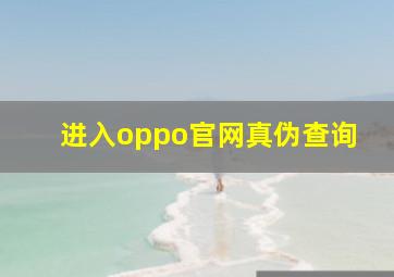 进入oppo官网真伪查询