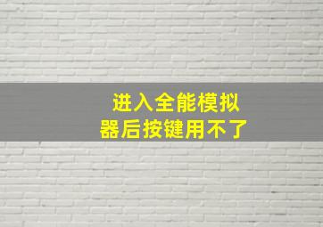 进入全能模拟器后按键用不了