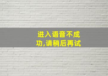 进入语音不成功,请稍后再试