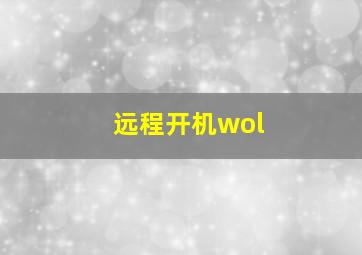 远程开机wol