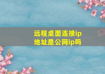 远程桌面连接ip地址是公网ip吗