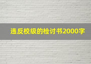 违反校级的检讨书2000字