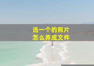 选一个的照片怎么弄成文件