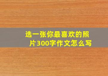 选一张你最喜欢的照片300字作文怎么写