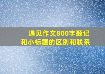 遇见作文800字题记和小标题的区别和联系