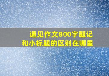 遇见作文800字题记和小标题的区别在哪里