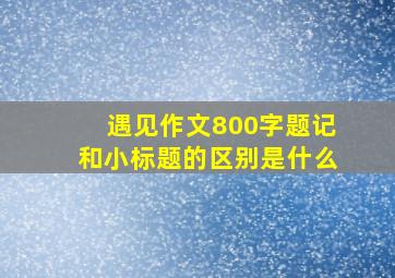 遇见作文800字题记和小标题的区别是什么