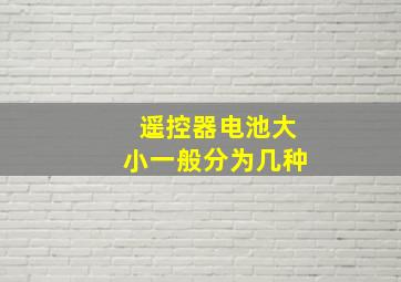 遥控器电池大小一般分为几种