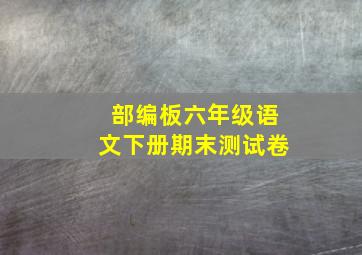 部编板六年级语文下册期末测试卷