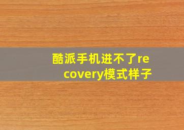 酷派手机进不了recovery模式样子