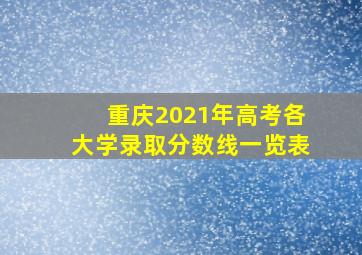 重庆2021年高考各大学录取分数线一览表