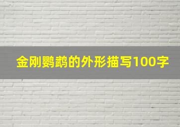 金刚鹦鹉的外形描写100字