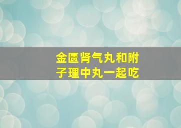 金匮肾气丸和附子理中丸一起吃