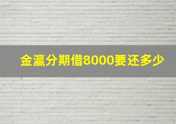 金瀛分期借8000要还多少