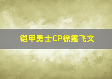 铠甲勇士CP徐霆飞文