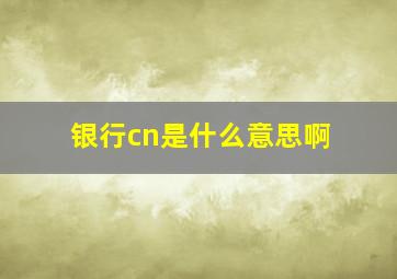 银行cn是什么意思啊