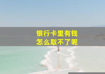 银行卡里有钱怎么取不了呢