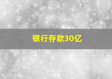 银行存款30亿