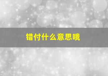 错付什么意思哦