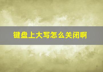 键盘上大写怎么关闭啊