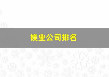 镁业公司排名