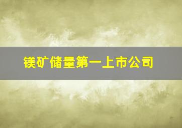 镁矿储量第一上市公司