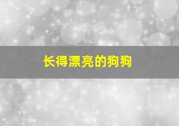 长得漂亮的狗狗