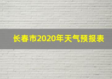 长春市2020年天气预报表