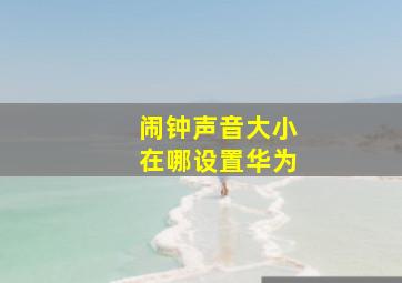 闹钟声音大小在哪设置华为