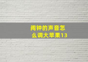 闹钟的声音怎么调大苹果13