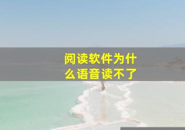 阅读软件为什么语音读不了