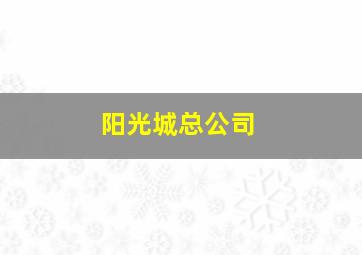 阳光城总公司