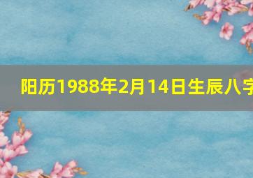 阳历1988年2月14日生辰八字