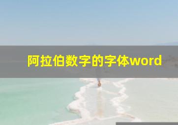 阿拉伯数字的字体word