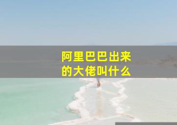 阿里巴巴出来的大佬叫什么