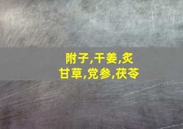 附子,干姜,炙甘草,党参,茯苓