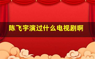 陈飞宇演过什么电视剧啊