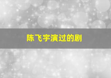 陈飞宇演过的剧